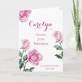 Juni Verjaardag Kaart Geboorte Maand Bloem Roos
