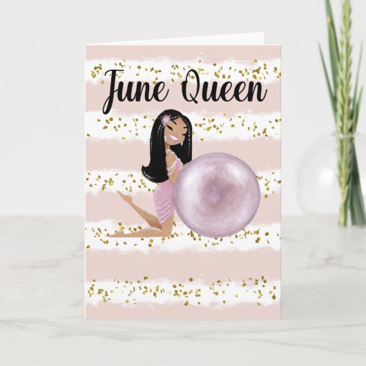 Juni Verjaardag Kaart June Queen (Voorkant)