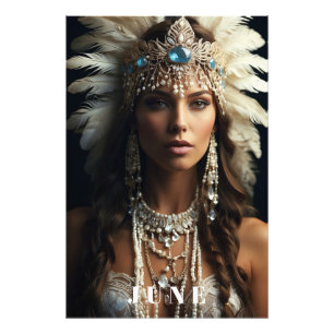 *~ JUNI VERJAARDAG PARELS Boho AP53 Vrouw Foto Afdruk