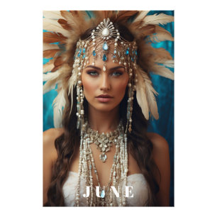 *~ JUNI Vrouw Verjaardag PARELS AP53 Boho Foto Afdruk