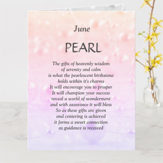 Junilistan verjaarsteen Pearl Greeting Kaart (Gele Bloem)