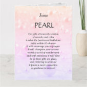 Junilistan verjaarsteen Pearl Greeting Kaart (Voorkant)