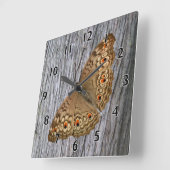 Junio Panther Butterfly Vierkante Klok (Hoek)