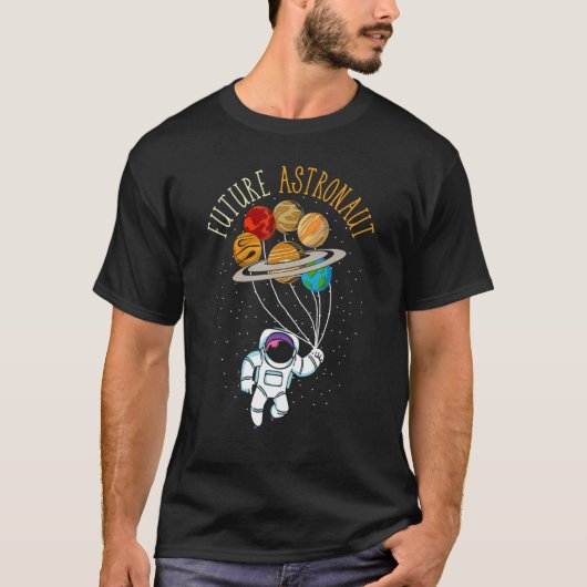 Junior Astronaut Planet Ballonnen Ruimtevaart Toek T-shirt (Voorkant)