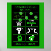 Junior Basketball-spelers Poster (Voorkant)