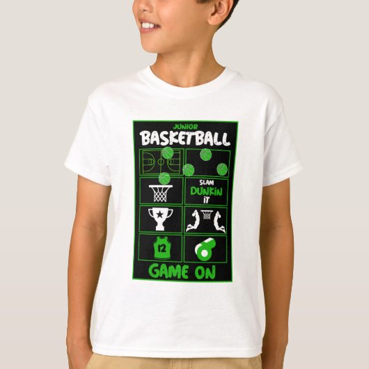 Junior Basketball-spelers T-shirt (Voorkant)