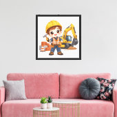 Junior Bouwploeg Canvas Afdruk (Insitu (Woonkamer))