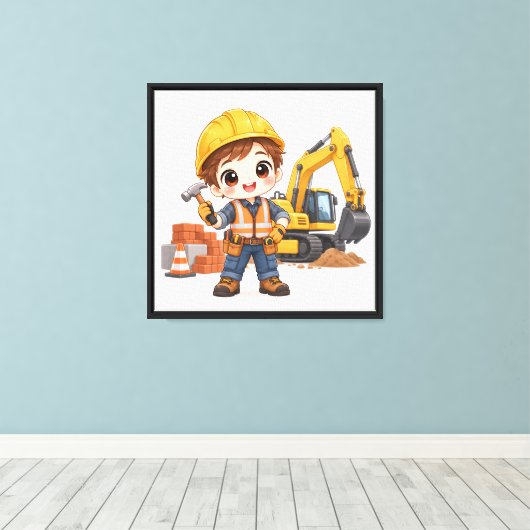 Junior Bouwploeg Canvas Afdruk (Insitu (Houten vloer))