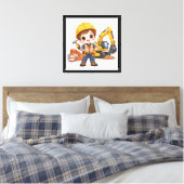 Junior Bouwploeg Canvas Afdruk (Insitu (Slaapkamer))