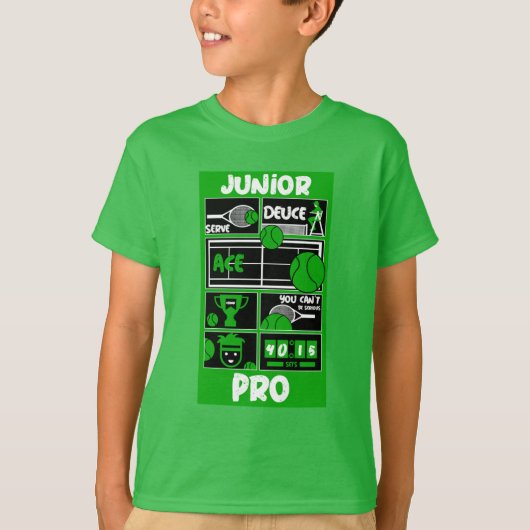 Junior Boy Tennis Player T-Shirt (Voorkant)