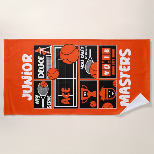 Junior Boys Tennis Player Strandlaken (Voorkant)