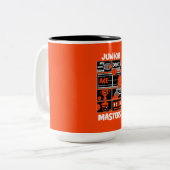 Junior Boys Tennis Player Tweekleurige Koffiemok (Voorkant links)