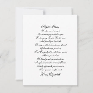 Junior Bridesmaid Bedankt voor je schrijfkaart