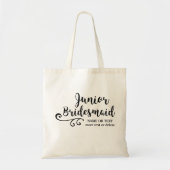 Junior Bridesmaid Canvas tas | Digitaal modern scr (Voorkant)
