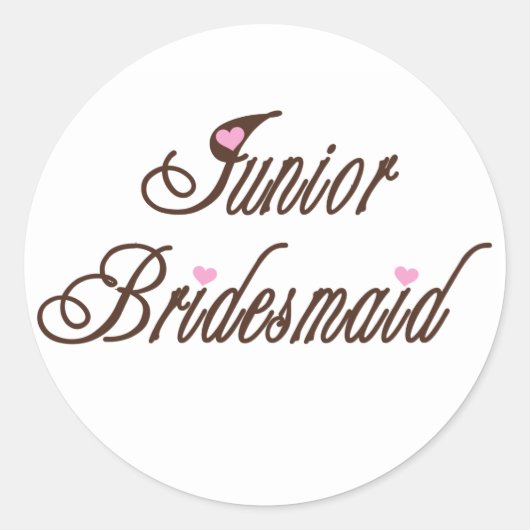 Junior Bridesmaid Classy Browns Ronde Sticker (Voorkant)