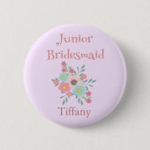 Junior Bridesmaid Floral Ronde Button 5,7 Cm (Voorkant)