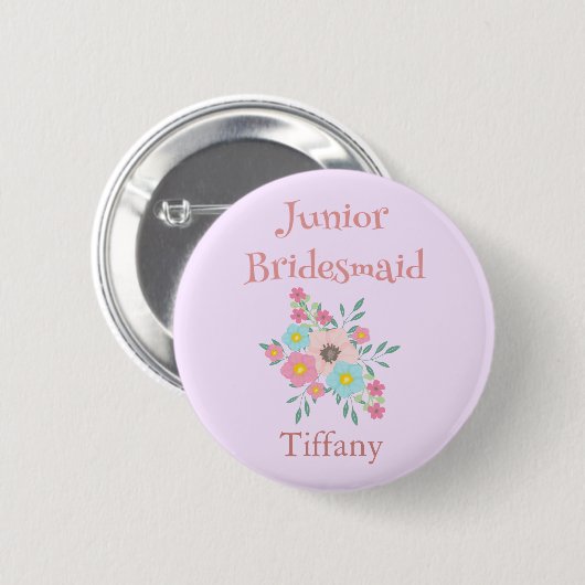 Junior Bridesmaid Floral Ronde Button 5,7 Cm (Voorkant /achterkant)