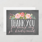 Junior Bridesmaid Hartelijk dank | Bridesmaid Bedankkaart (Voorkant / Achterkant)