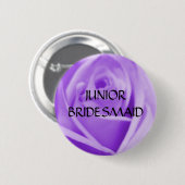 JUNIOR BRIDESMAID- lavender-roos, knop Ronde Button 5,7 Cm (Voorkant /achterkant)