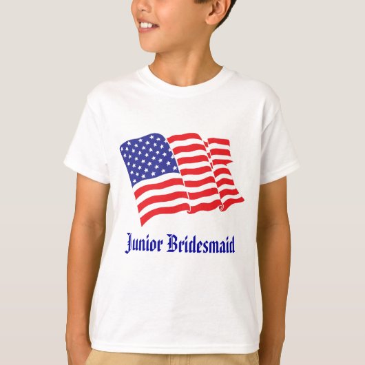 Junior Bridesmaid Patriotic Wedding T-shirt (Voorkant)