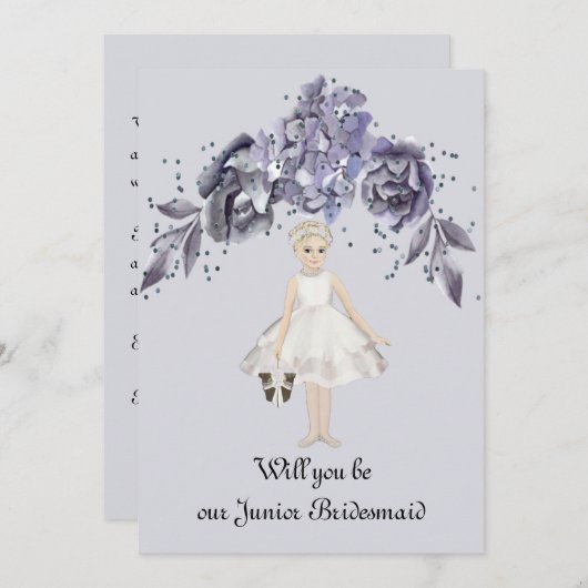 Junior Bridesmaid Request Slate Blue Series (Voorkant / Achterkant)