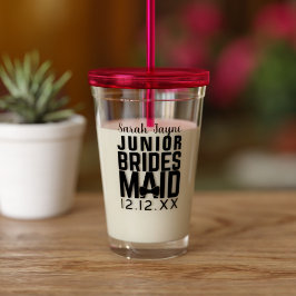 Junior Bridesmaid Wedding Favor Acrylic Tumbler Acryl Drinkbeker