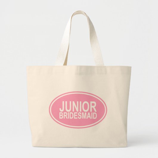 Junior Bridesmaid Wedding Oval Pink Grote Tote Bag (Voorkant)