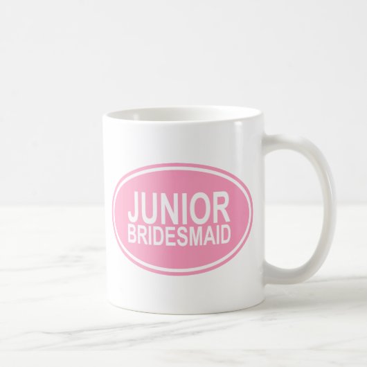 Junior Bridesmaid Wedding Oval Pink Koffiemok (Rechts)