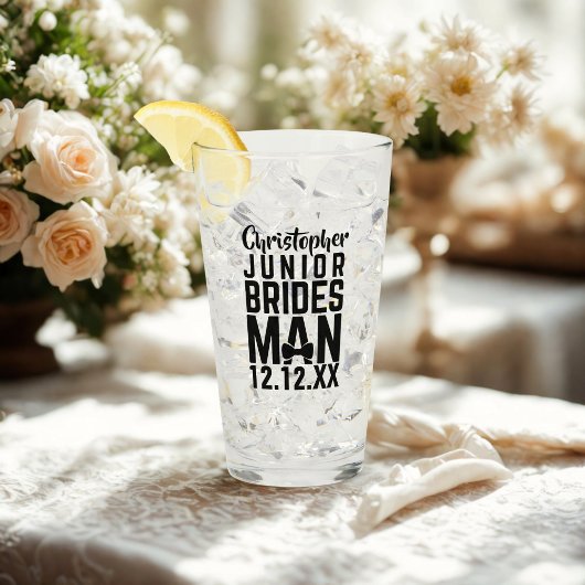 Junior Bruidsjonker Naam Aandenken Geschenk Glas