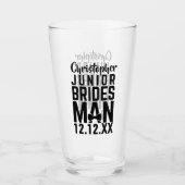 Junior Bruidsjonker Naam Aandenken Geschenk Glas (Voorkant)