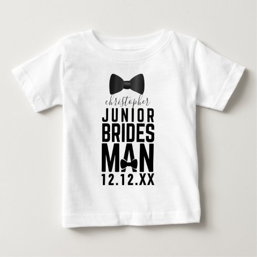 Junior Bruidsman Bow Stropdas Bruidsfeestnaam (Voorkant)