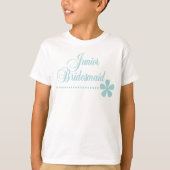 Junior bruidsmeisje Blauwgroen elegantie T-shirt (Voorkant)