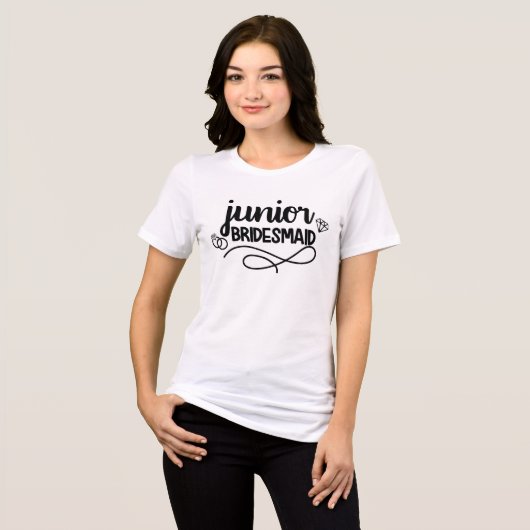 Junior bruidsmeisje met diamanten Tri-Blend Shirt (Voorkant volledig)