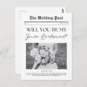 Junior bruidsmeisje voorstel, aangepaste krant briefkaart (Voorkant / Achterkant)