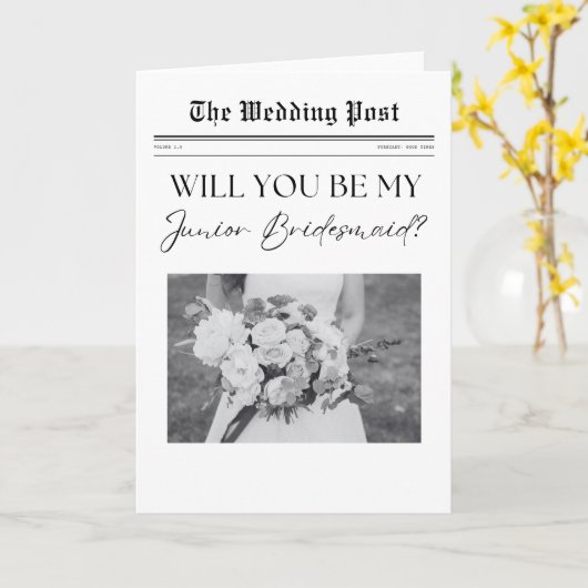 Junior bruidsmeisje voorstel, eenvoudige krant kaart (Gele Bloem)