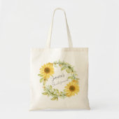 Junior bruidsmeisje zonnebloem tote bag (Voorkant)