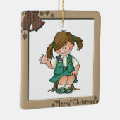 Junior Brunette Lijst Bells Keramisch Ornament (Rechts)