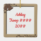 Junior Brunette Lijst Bells Keramisch Ornament (Achterkant)