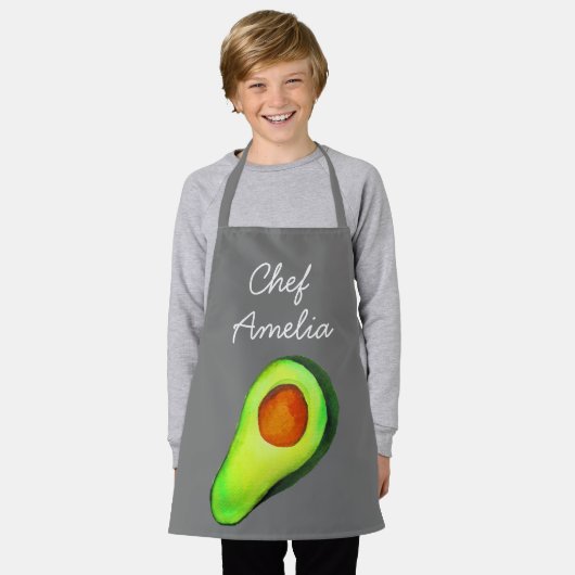 Junior chef avocados kleurrijke kinderen schort (Gedragen)