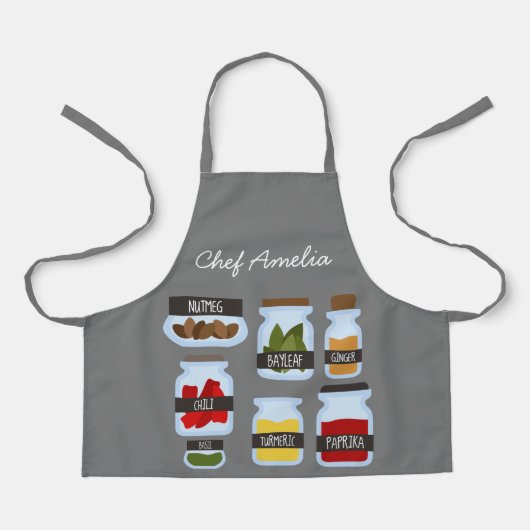 Junior chef jar kruiden kleurrijk kinder schort (Voorkant)