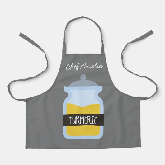 Junior chef jar kruiden tumeric kleurrijke kinder schort (Voorkant)