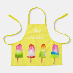 Junior chef-kok popsicles kunst kleurrijke kinder schort