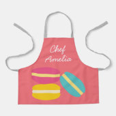 Junior chef macarons kleurrijke kinder schort (Voorkant)
