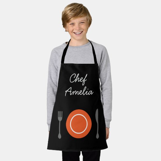 Junior chef meisjes gourmet kinder schort (Gedragen)