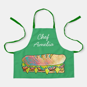 Junior chef subsanndwich kleurrijke kinderen schort