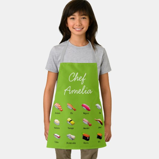 Junior chef sushi kleurrijke kinder schort (Insitu)