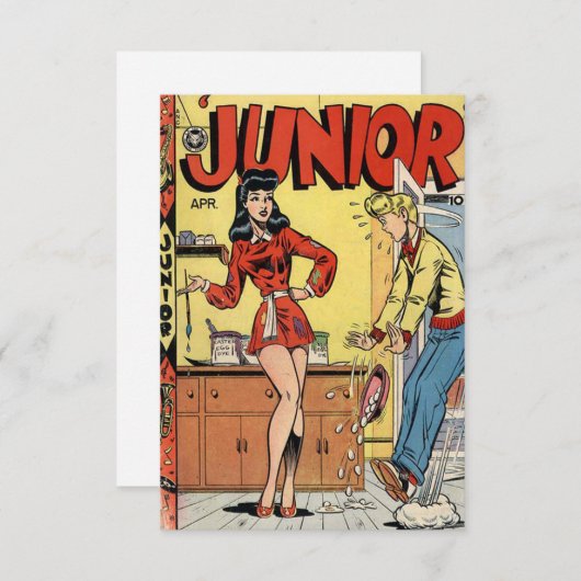 "Junior" Comic Book Note Card Bedankkaart (Voorkant / Achterkant)
