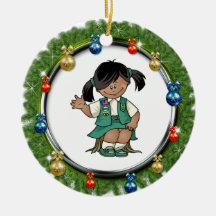 Junior Dark Skin Pine Wreator met siervoorwerpen