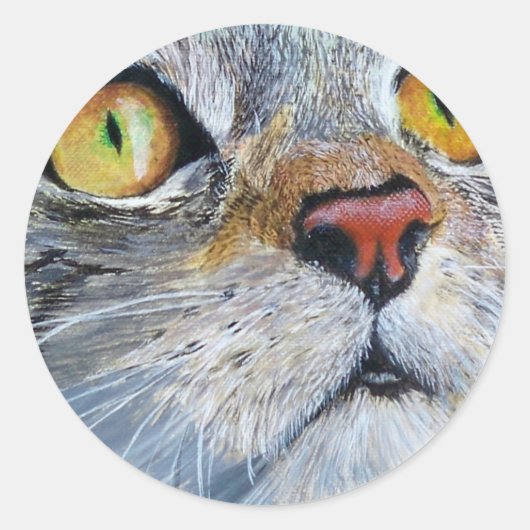 Junior de Kat Ronde Sticker (Voorkant)