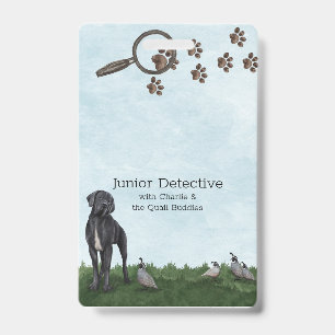 Junior detective naamplaatje voor het oplossen van badge
